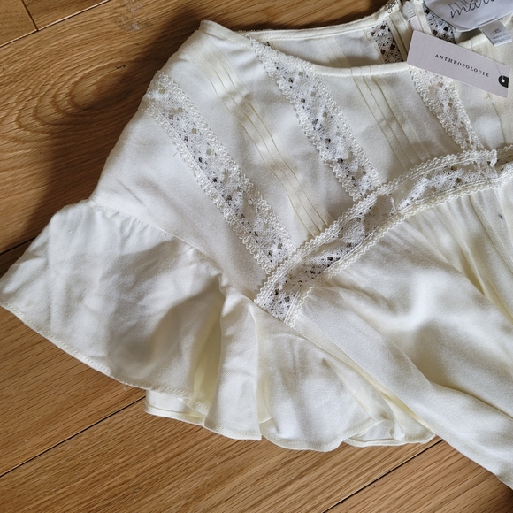 NEW Mare Mare x Anthropologie Tie-Waist Romper Soft Ivory Cream - Picture 4 of 5